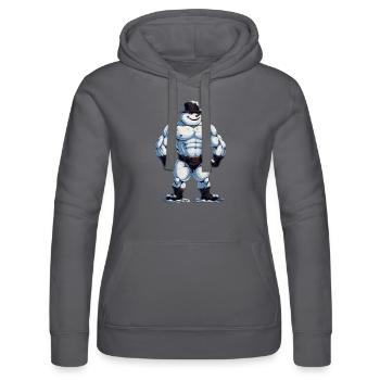 ok… Ein Bodybuilder Schneemann… - Frauen Kapuzen Sweater von Russell - Schwarz - Vorne - Marisol (170cm)