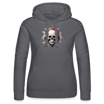 Gothic Blumenkunst Grafik Modedesign - Frauen Kapuzen Sweater von Russell - Schwarz - Vorne - Marisol (170cm)