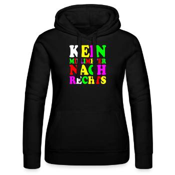 kein millimeter nach rechts - Frauen Kapuzen Sweater von Russell - Schwarz - Vorne - Marisol (170cm)