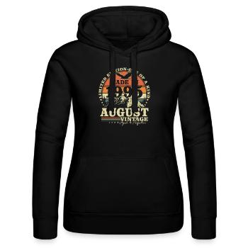 Août 1995 Vintage Rétro Anniversaire - Sweat à capuche Russell Femme - noir - Devant - Marisol (170cm)