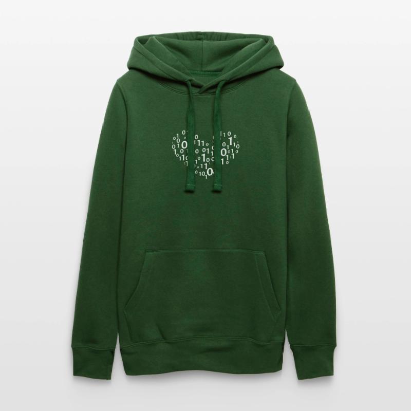 Heart binary coding Women’s Hooded Sweater by Russell