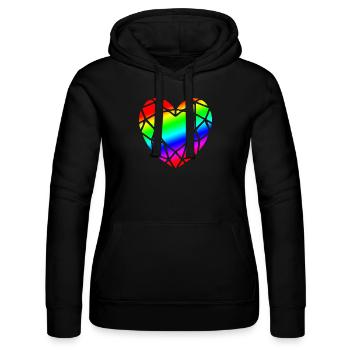 LGBTQ Pride Herz Diamantform - Frauen Kapuzen Sweater von Russell - Schwarz - Vorne - Marisol (170cm)