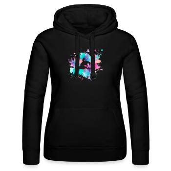 Farbkleckser mit Sliding Stop Silhouette - Frauen Kapuzen Sweater von Russell - Schwarz - Vorne - Marisol (170cm)