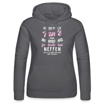 Stolze Tante von wahnsinnig fantastischen Neffen - Frauen Kapuzen Sweater von Russell - Schwarz - Vorne - Marisol (170cm)