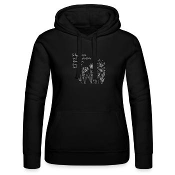 Schwestern-Spruch mit Wildblumen - Frauen Kapuzen Sweater von Russell - Schwarz - Vorne - Marisol (170cm)