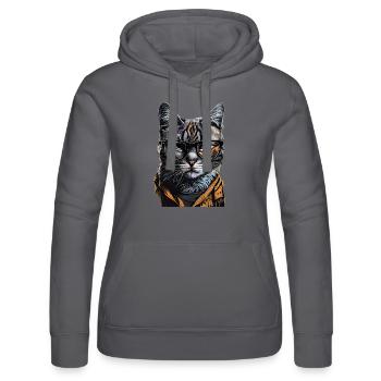 Hipster-Katze Otis - Frauen Kapuzen Sweater von Russell - Schwarz - Vorne - Marisol (170cm)