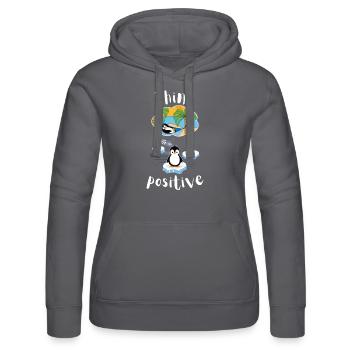 Think positive motivation relax penguin on the beach - Women’s Hooded Sweater by Russell - black - Front - Marisol (170cm)
