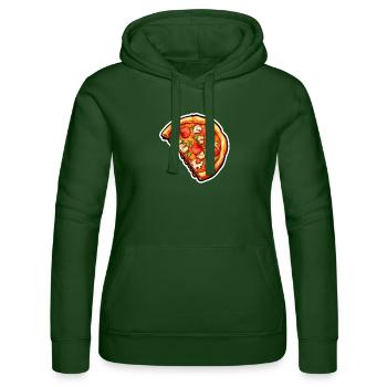 Pizza Half - Women’s Hooded Sweater by Russell - bottle green - Front - Liana (172cm)