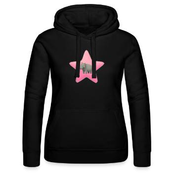 Niedliches Nilpferd Baby Stern Kinder Design - Frauen Kapuzen Sweater von Russell - Schwarz - Vorne - Marisol (170cm)