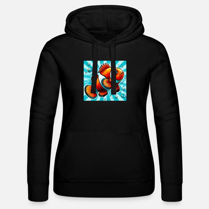 Poisson-clown - Sweat à capuche Russell Femme - noir