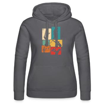 Saxophonist Retro Saxophon Musiker Saxofon - Frauen Kapuzen Sweater von Russell - Schwarz - Vorne - Marisol (170cm)