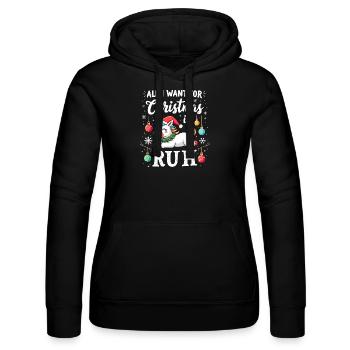Christmas Shirt - Weihnachten für Alle - Frauen Kapuzen Sweater von Russell - Schwarz - Vorne - Marisol (170cm)