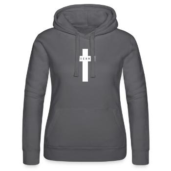Techno Kreuz Weiß - Frauen Kapuzen Sweater von Russell - Schwarz - Vorne - Marisol (170cm)