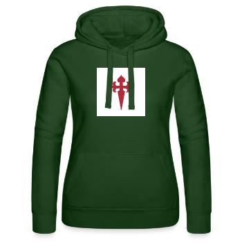 Santiago de Compostela - Frauen Kapuzen Sweater von Russell - Flaschengrün - Vorne - Liana (172cm)