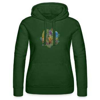 Pen - Women’s Hooded Sweater by Russell - bottle green - Front - Liana (172cm)