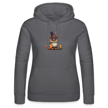 Eule Halloween Cartoon - Frauen Kapuzen Sweater von Russell - Schwarz - Vorne - Marisol (170cm)