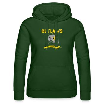 Gesetzlose, Totenkopf, Skalle, Autobahngangs, Biker Club - Frauen Kapuzen Sweater von Russell - Flaschengrün - Vorne - Liana (172cm)