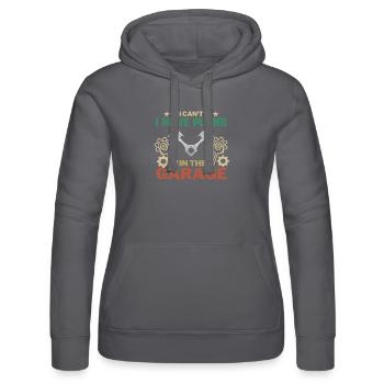 I can´t i have Plans in the Garage - Frauen Kapuzen Sweater von Russell - Schwarz - Vorne - Marisol (170cm)