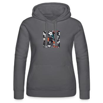 Dunkle Blüten - Frauen Kapuzen Sweater von Russell - Schwarz - Vorne - Marisol (170cm)