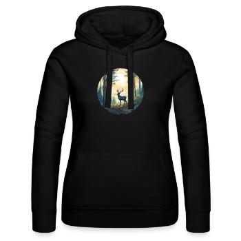 Einsame Rehe - Frauen Kapuzen Sweater von Russell - Schwarz - Vorne - Marisol (170cm)