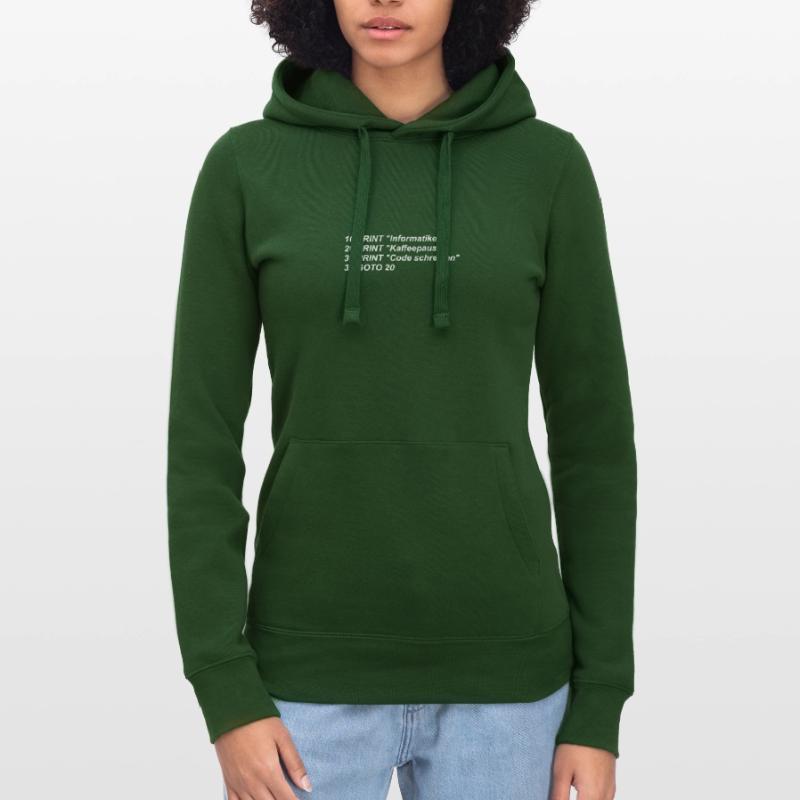 Lustiger Spruch, Informatiker, Basic, Retro, CODE, Frauen Kapuzen Sweater von Russell