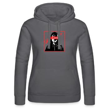 Alerta! Antifa Girl mit Farbspritzern - Frauen Kapuzen Sweater von Russell - Schwarz - Vorne - Marisol (170cm)