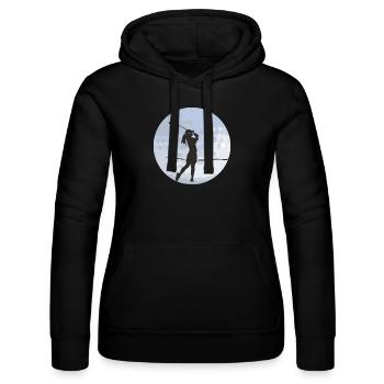 Motiv Golf dein Sport - Frauen Kapuzen Sweater von Russell - Schwarz - Vorne - Marisol (170cm)