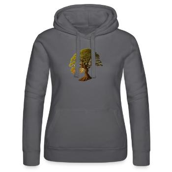Baum Laubbaum in warmen Farbtönen - Frauen Kapuzen Sweater von Russell - Schwarz - Vorne - Marisol (170cm)