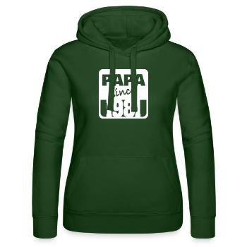 Papa 1981 - Frauen Kapuzen Sweater von Russell - Flaschengrün - Vorne - Liana (172cm)