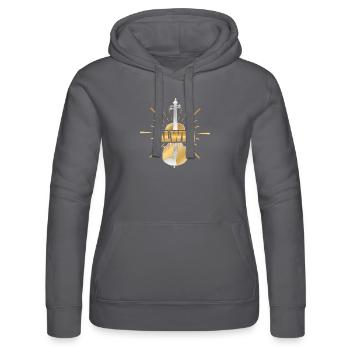 Alwin - Women’s Hooded Sweater by Russell - black - Front - Marisol (170cm)