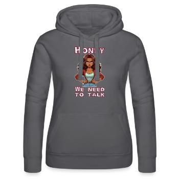 Honey we need to talk - Frauen Kapuzen Sweater von Russell - Schwarz - Vorne - Marisol (170cm)