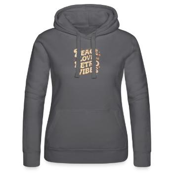 Paix, amour et vibrations rétro - Sweat à capuche Russell Femme - noir - Devant - Marisol (170cm)