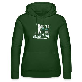 Gotta Love A Good Chick Flick Field Hockey Player - Frauen Kapuzen Sweater von Russell - Flaschengrün - Vorne - Liana (172cm)