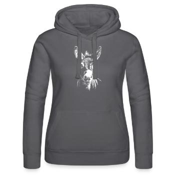 Esel Portrait Tiere Tier - Frauen Kapuzen Sweater von Russell - Schwarz - Vorne - Marisol (170cm)