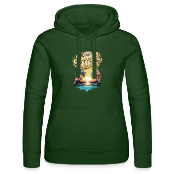 Sommerstimmung Palmen Sunset - Frauen Kapuzen Sweater von Russell - Flaschengrün - Vorne - Liana (172cm)