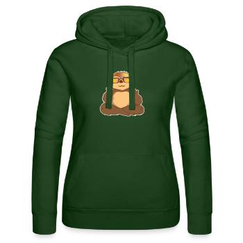 Sloth Sloth lunettes amateurs Fun cadeaux Meilleures ventes - Sweat à capuche Russell Femme - vert bouteille - Devant - Liana (172cm)