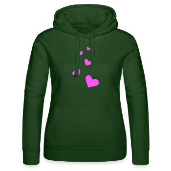Herzen pink - Frauen Kapuzen Sweater von Russell - Flaschengrün - Vorne - Liana (172cm)