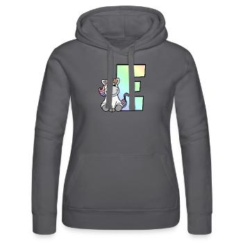 Unicorn Letter E - Women’s Hooded Sweater by Russell - black - Front - Marisol (170cm)