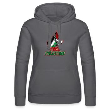 Palestine libre - Sweat à capuche Russell Femme - noir - Devant - Marisol (170cm)