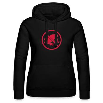 keine kroete zone frosch verboten schild silhouett - Frauen Kapuzen Sweater von Russell - Schwarz - Vorne - Marisol (170cm)