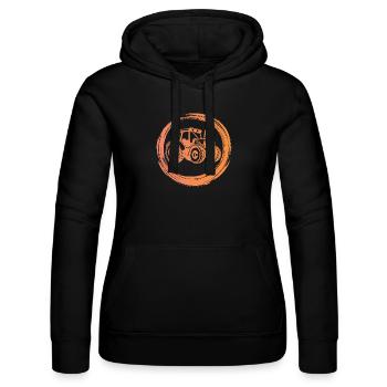 Agricultural Machinery Tractor Organic Farmer Vehicle Farm - Women’s Hooded Sweater by Russell - black - Front - Marisol (170cm)