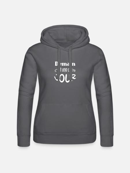 Demain c’est une autre jour - Sweat à capuche Russell Femme - noir