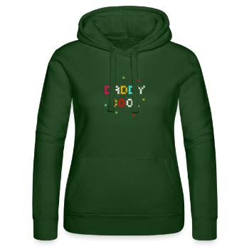 Bunte Kreuzstich-Kreativität - Frauen Kapuzen Sweater von Russell - Flaschengrün - Vorne - Liana (172cm)