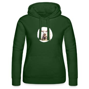 Lamm Aquarell - Frauen Kapuzen Sweater von Russell - Flaschengrün - Vorne - Liana (172cm)