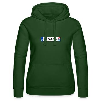 Elsass - Frauen Kapuzen Sweater von Russell - Flaschengrün - Vorne - Liana (172cm)