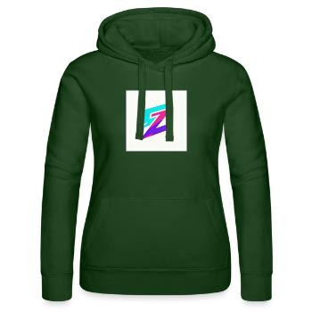 ZickZack Neon Gradient Logo - Frauen Kapuzen Sweater von Russell - Flaschengrün - Vorne - Liana (172cm)