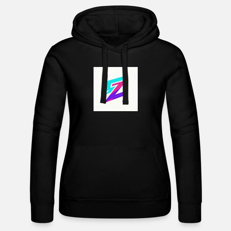 Zigzag Neon Gradient Logo - Women’s Hooded Sweater by Russell - black