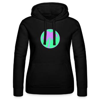 Neon Palmenkreis Silhouette - Frauen Kapuzen Sweater von Russell - Schwarz - Vorne - Marisol (170cm)