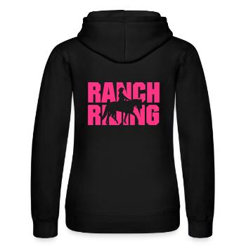 Ranch Riding Schriftzug Silhouette - Frauen Kapuzen Sweater von Russell - Schwarz - Hinten - Marisol (170cm)