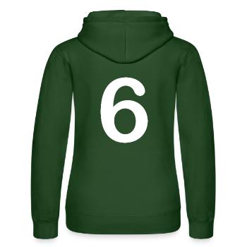 6 - Women’s Hooded Sweater by Russell - bottle green - Back - Liana (172cm)